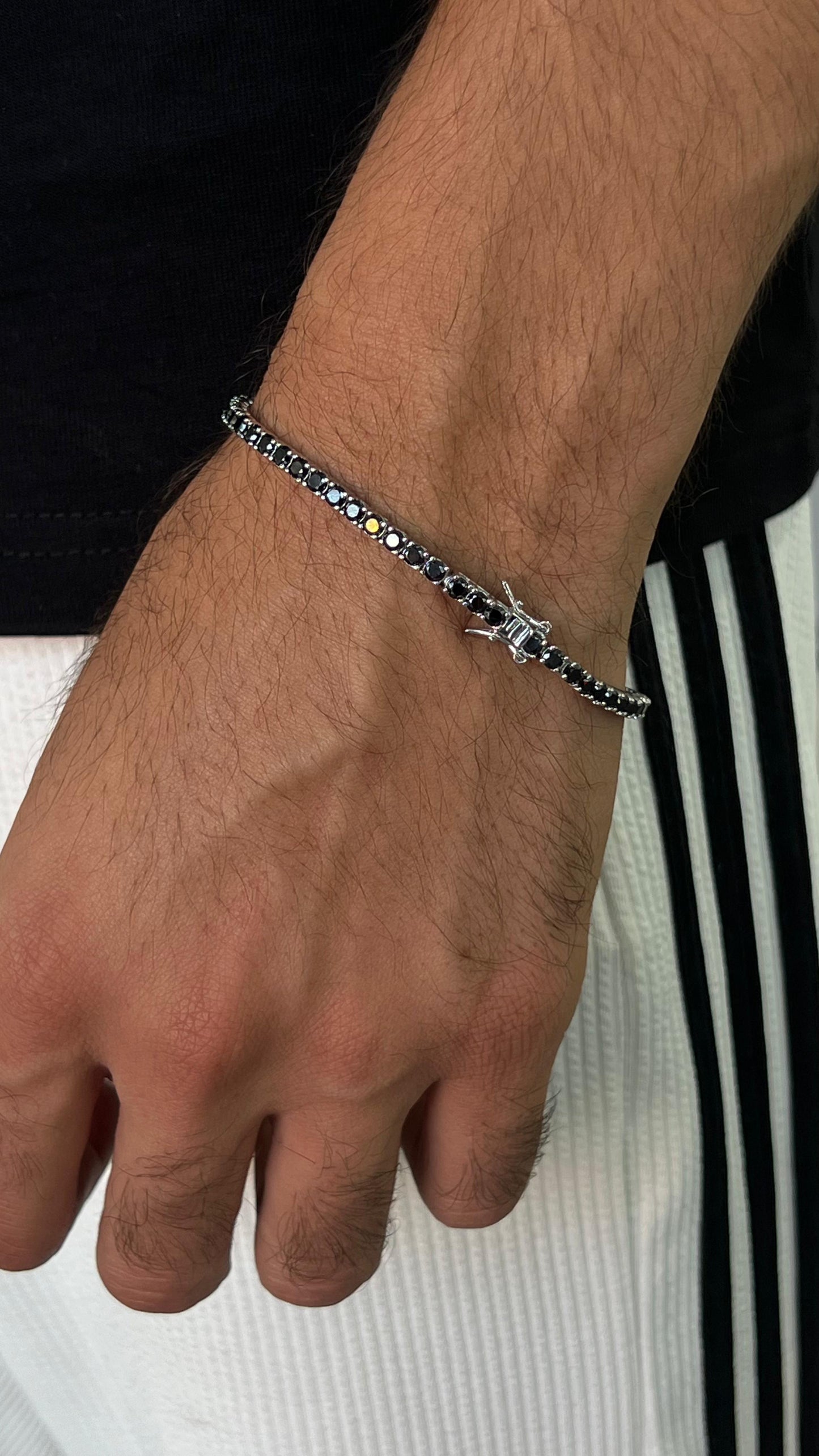 Thick Tennis Bracelet – Box Lock -  Sterling Silver 925s