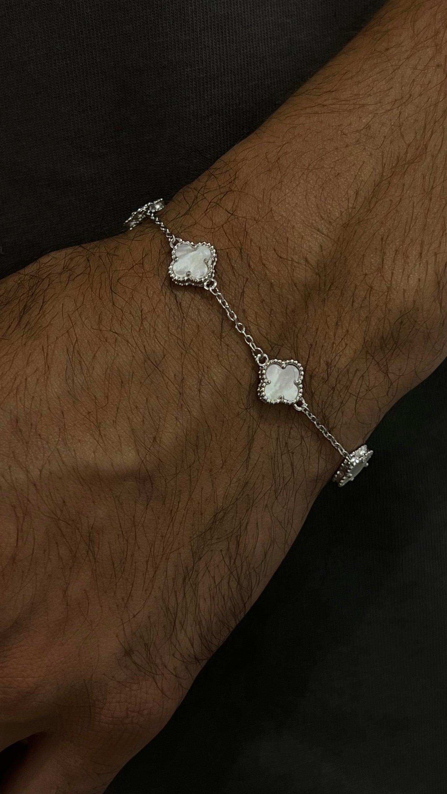 Small White 5 Van Cleef Bracelet In Sterling Silver S925