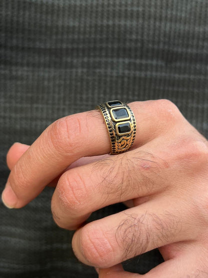 GOLDEN DOMINION Ring -Pure Sterling Silver 925s