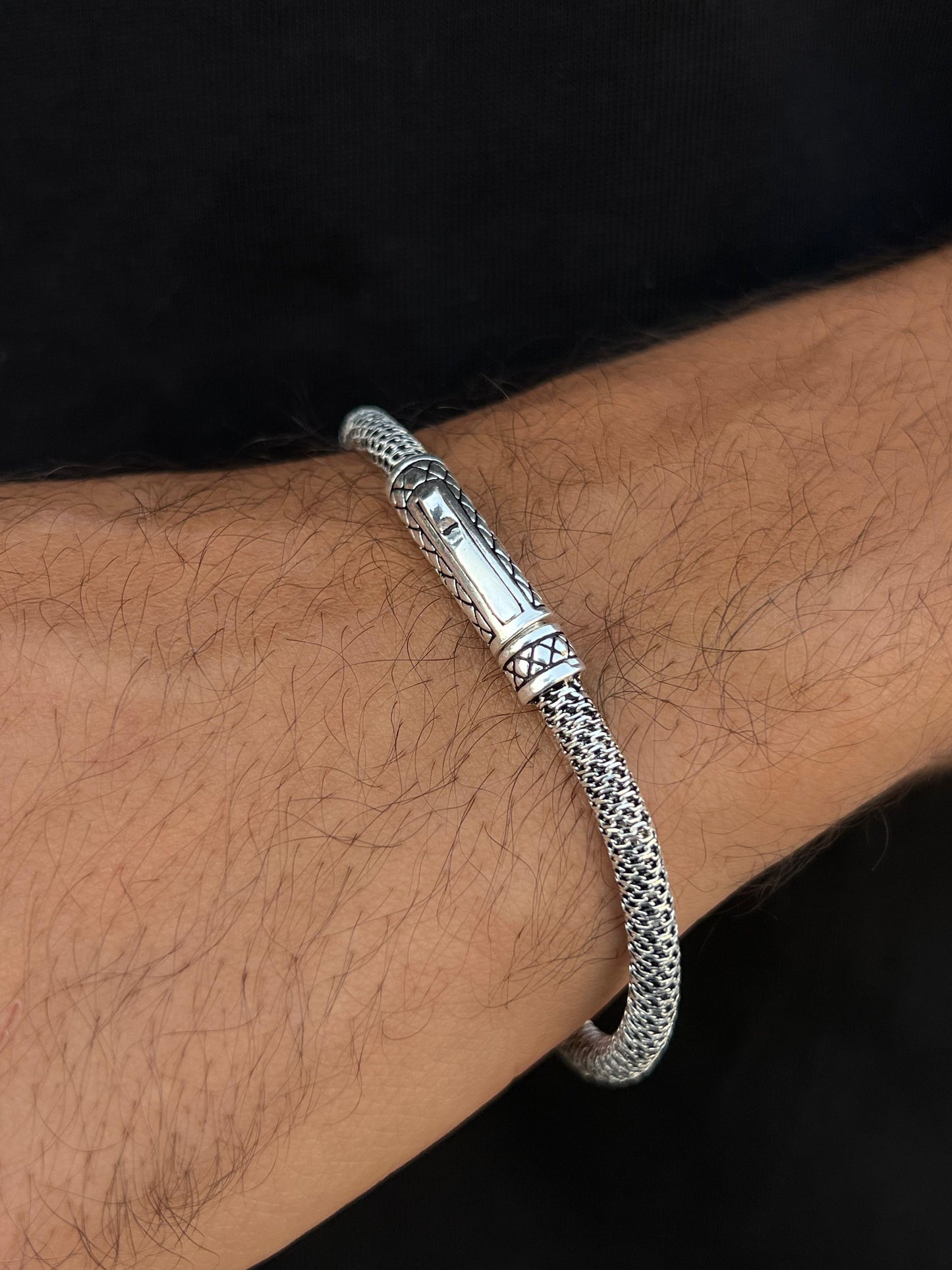 Viper Chain Bracelet for Men's Sterling Silver 925s-(20.5cm-5mm)