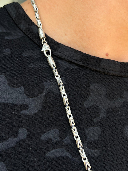 Round king Necklace For Men Sterling Silver - 925