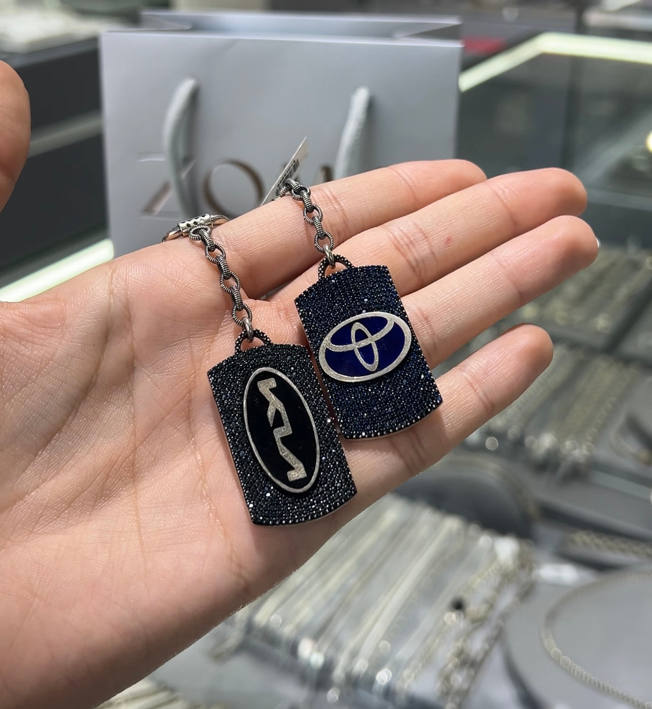 Zirconia KeyChains -in Sterling Silver 925s