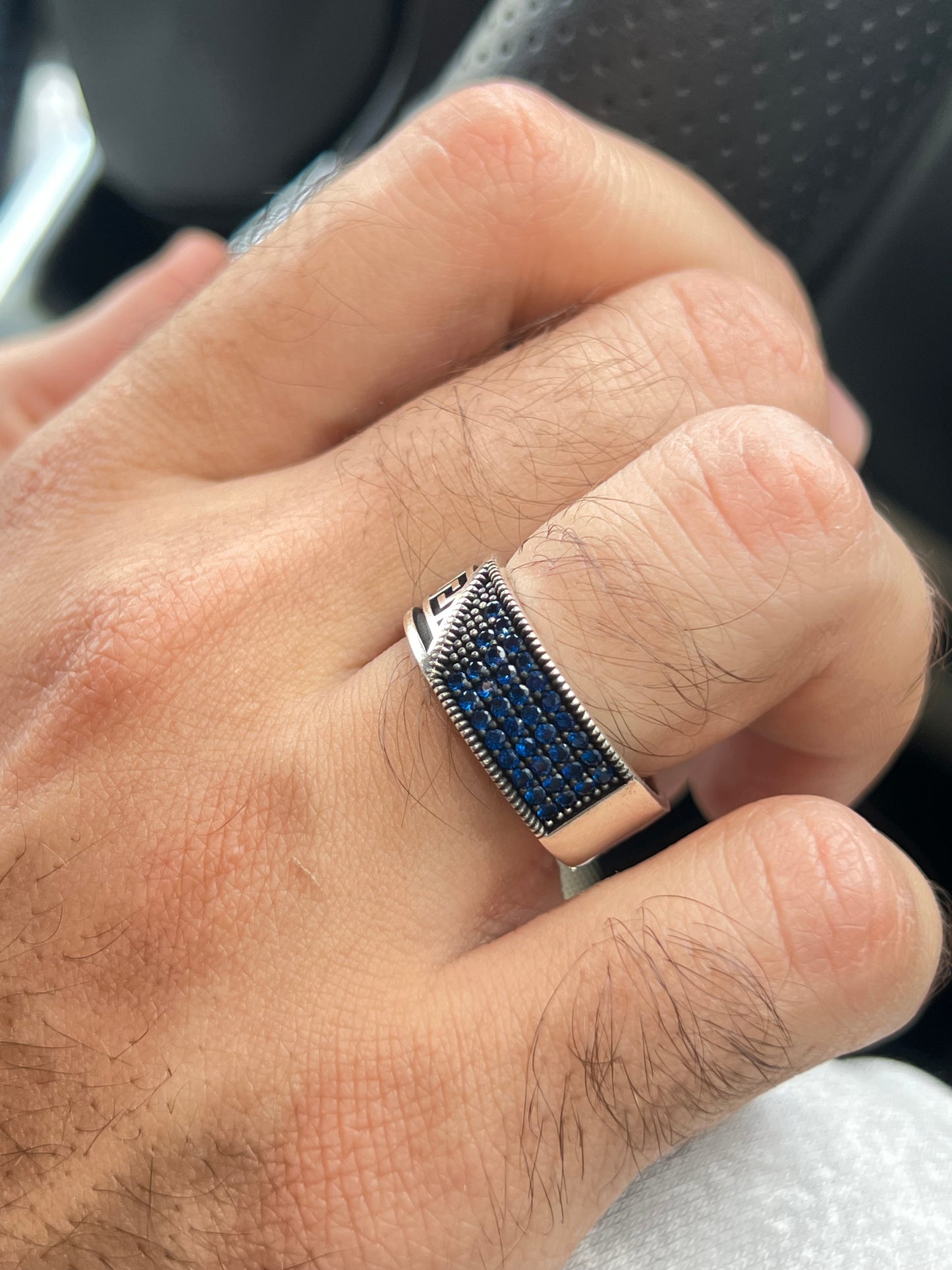 Navy blue Versace Engagement Ring in Sterling Silver 925s