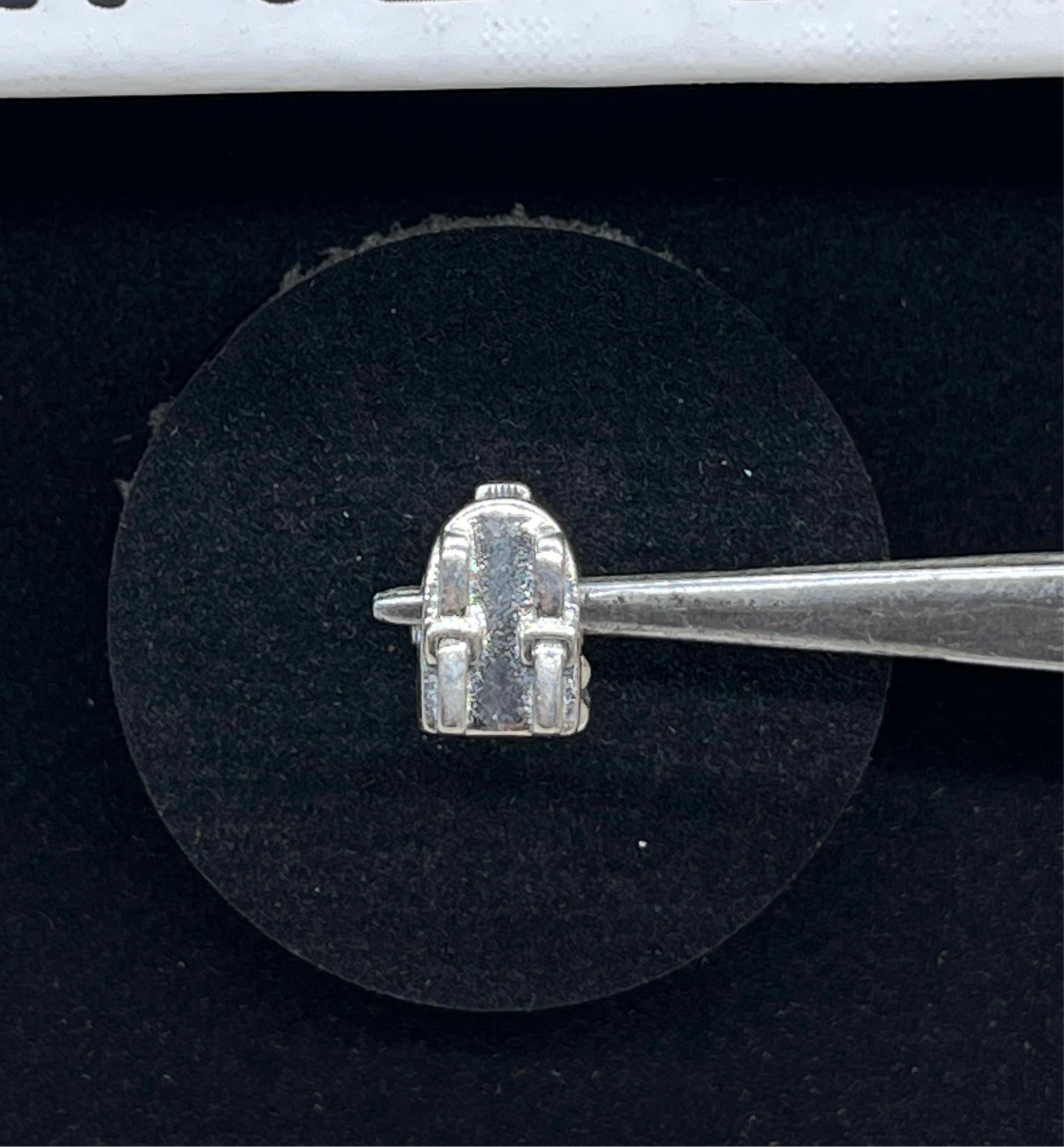 Backpack silver charm with clear cubic zirconia