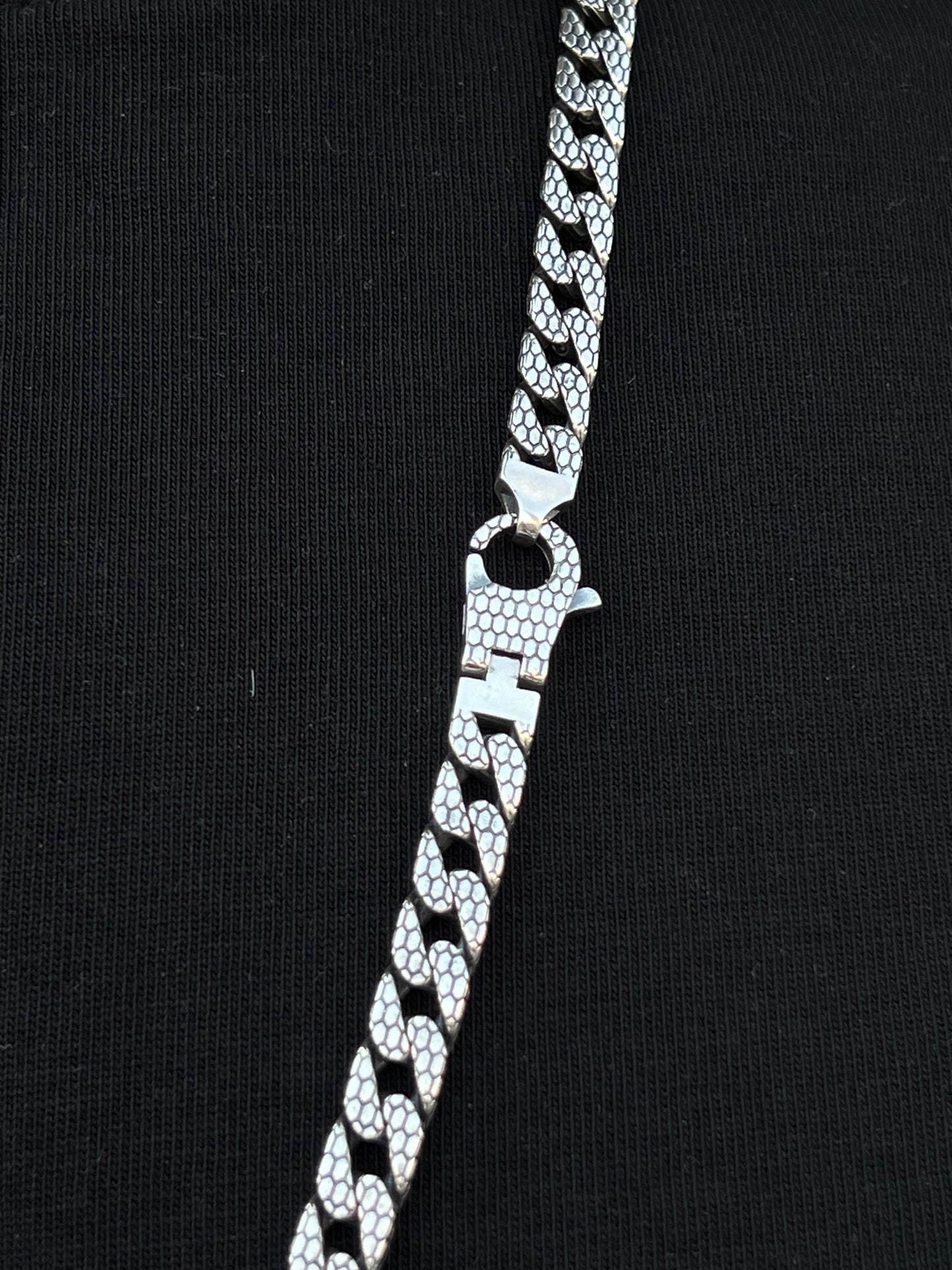 Heavy Grommet Dragon Skin Necklace For Men Sterling Silver - 925