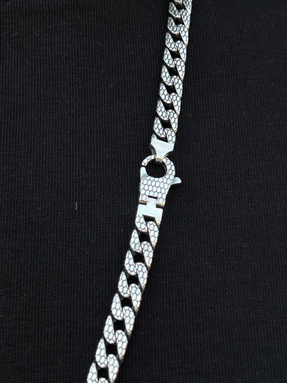 Heavy Grommet Dragon Skin Necklace For Men Sterling Silver - 925