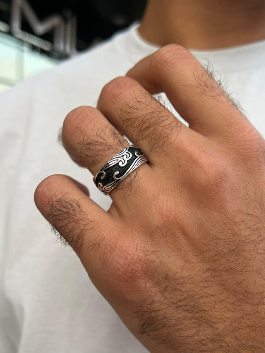 Bold Wave Engagement Ring in Sterling Silver 925s