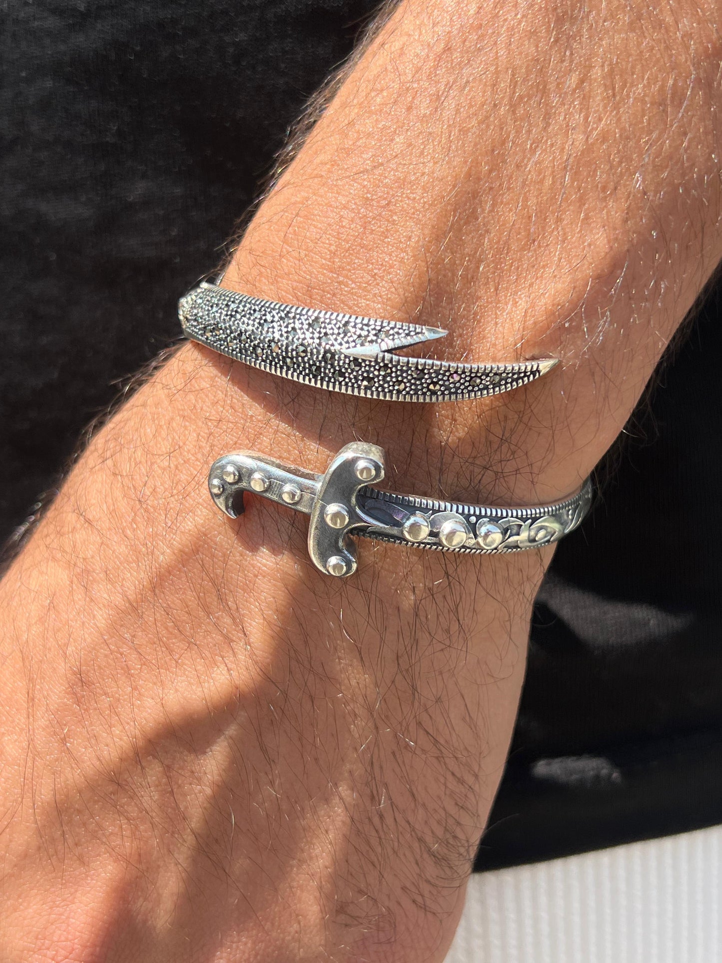 Zulfiqar Sword Cuff Bracelet for Men's Sterling Silver 925s