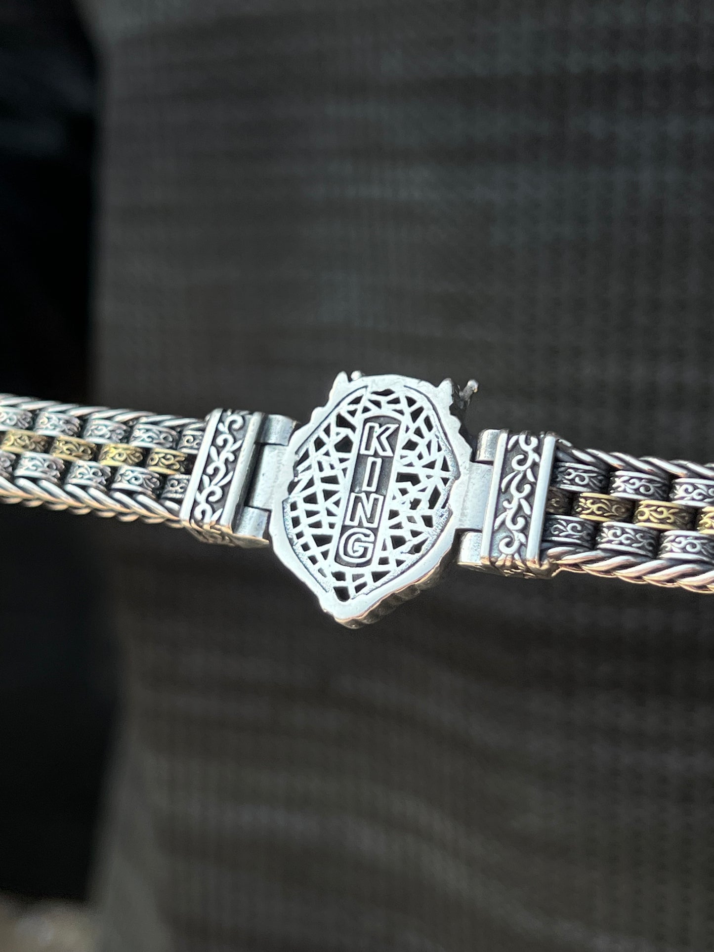 Emerald eyes King lion head bracelet for men 925s