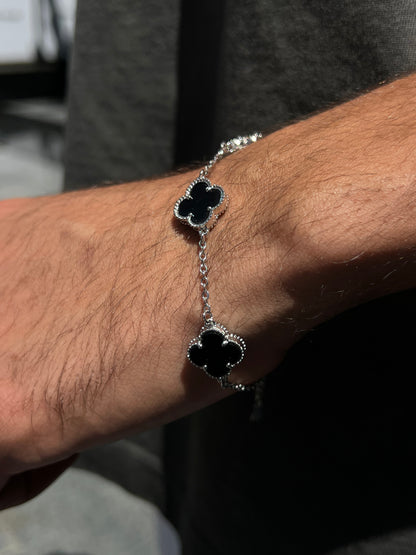 Men’s 5 Van Cleef & Arpels Black Onyx Bracelet in Italian Silver S925
