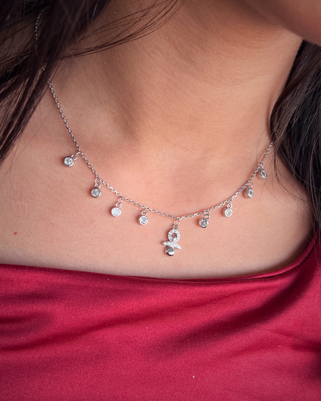 Multi Zirconia charms Necklace - S925