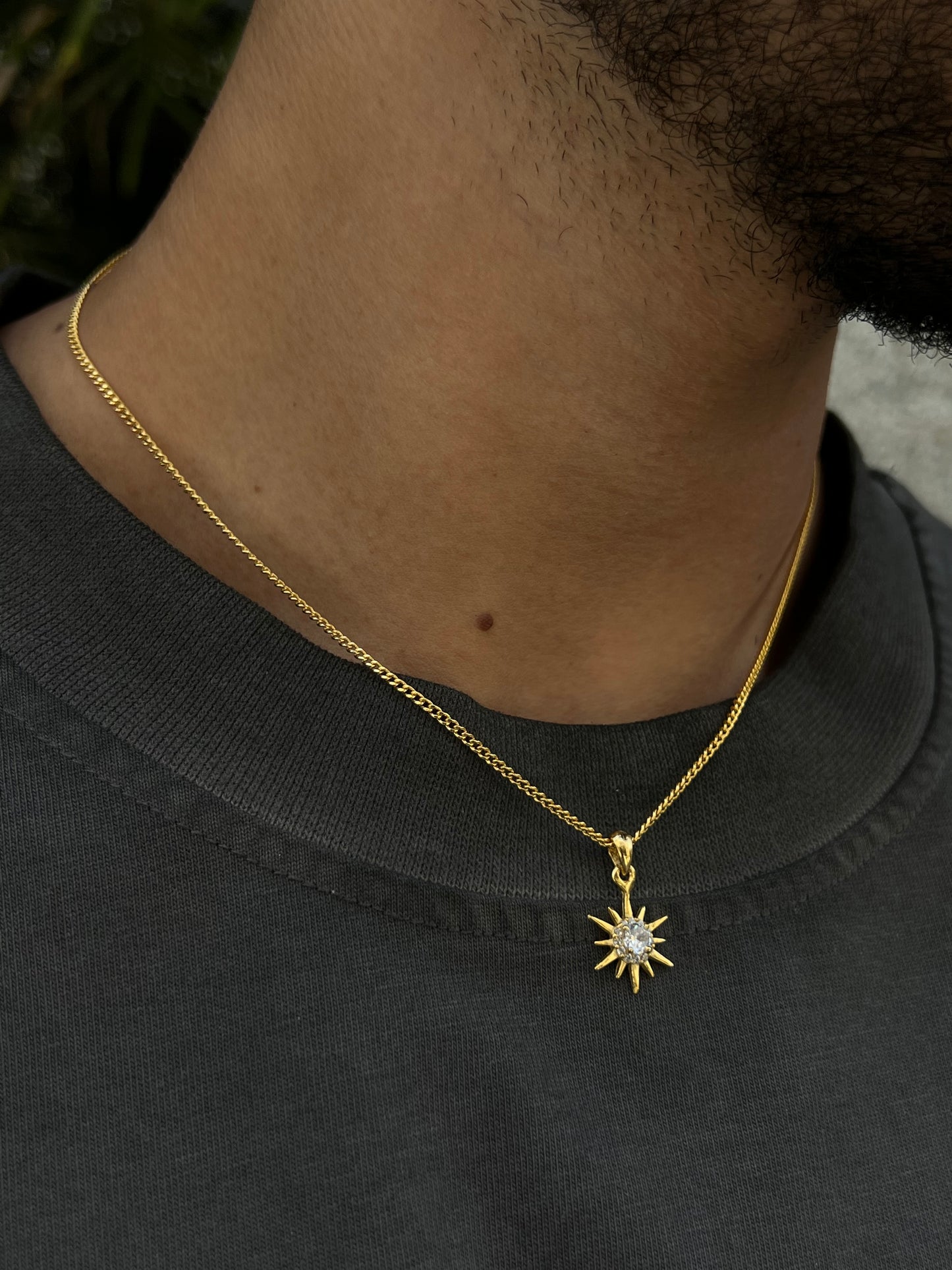 Gold plated Sun Necklace for Men's Sterling Silver 925s