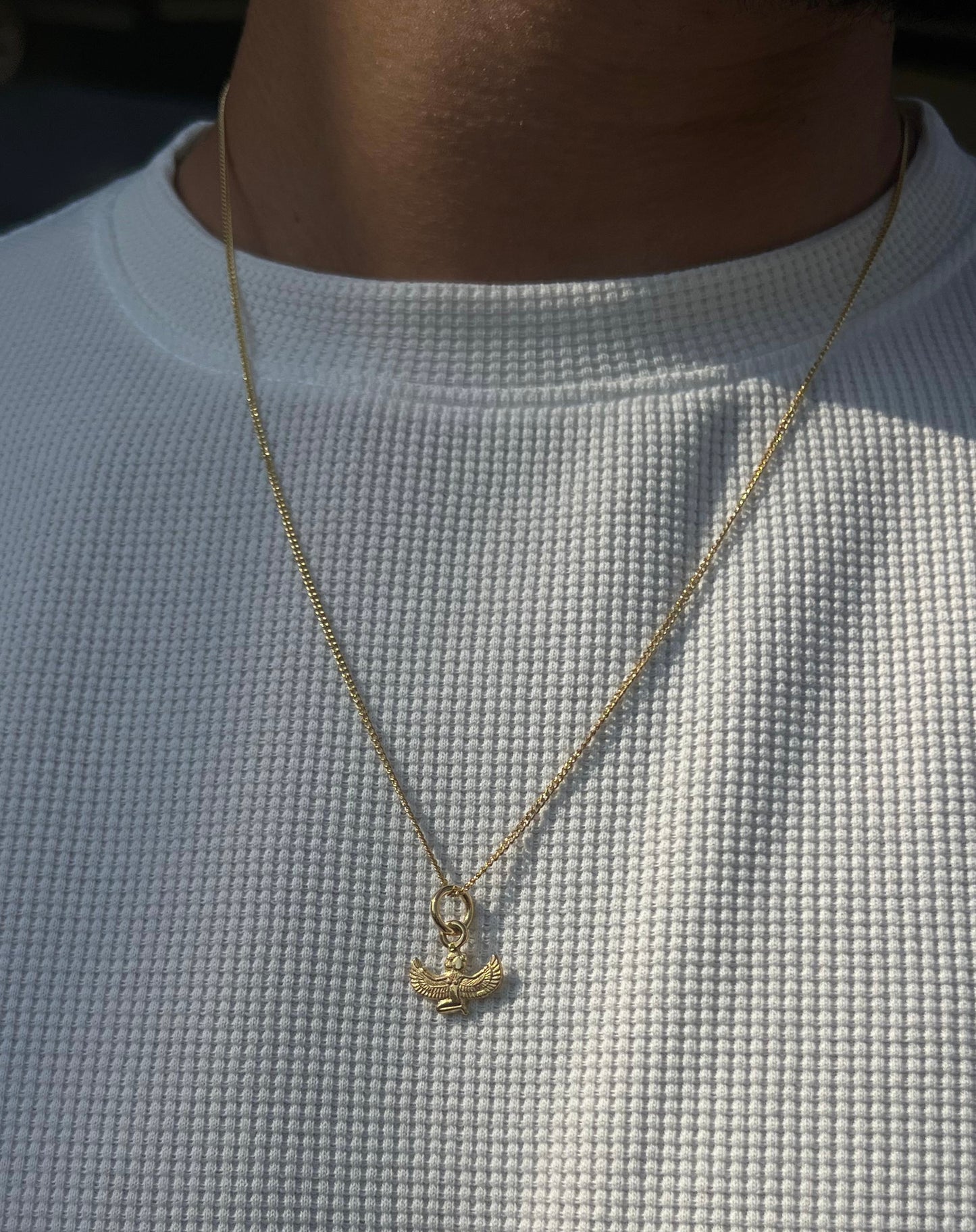 Premium- Horus Necklace in Sterling Silver 925s- Real 21K Gold Plated