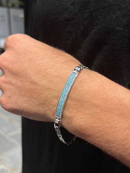Turquoise Touch bracelet for men silver 925s