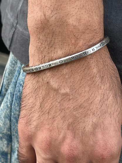 Heavy Handmade Nomad Bangle-Sterling Silver 925s