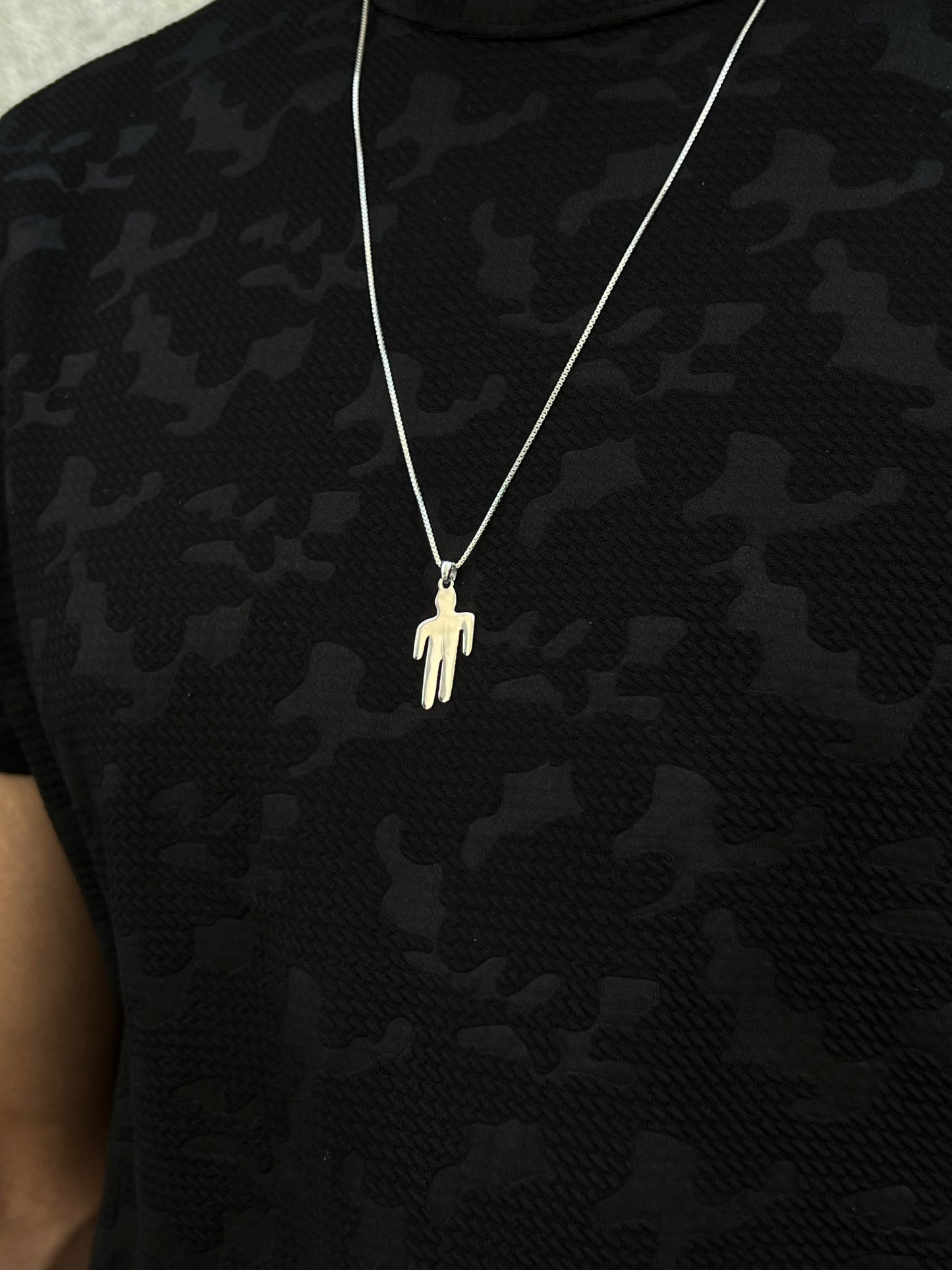 Minimal Human Figure Necklace for Men's Sterling Silver 925s