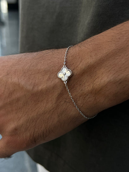 Diamond cut 1 Van Cleef Bracelet in Italian Silver S925