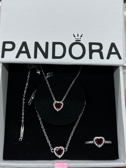Heart Trio Set with bracelet-Italian Silver 925