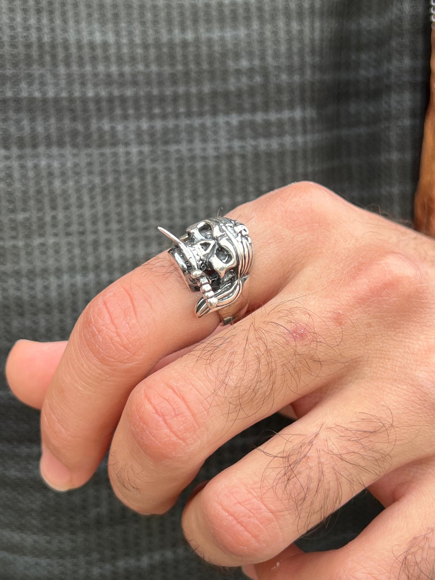Pirate Skull Ring -Sterling Silver 925s