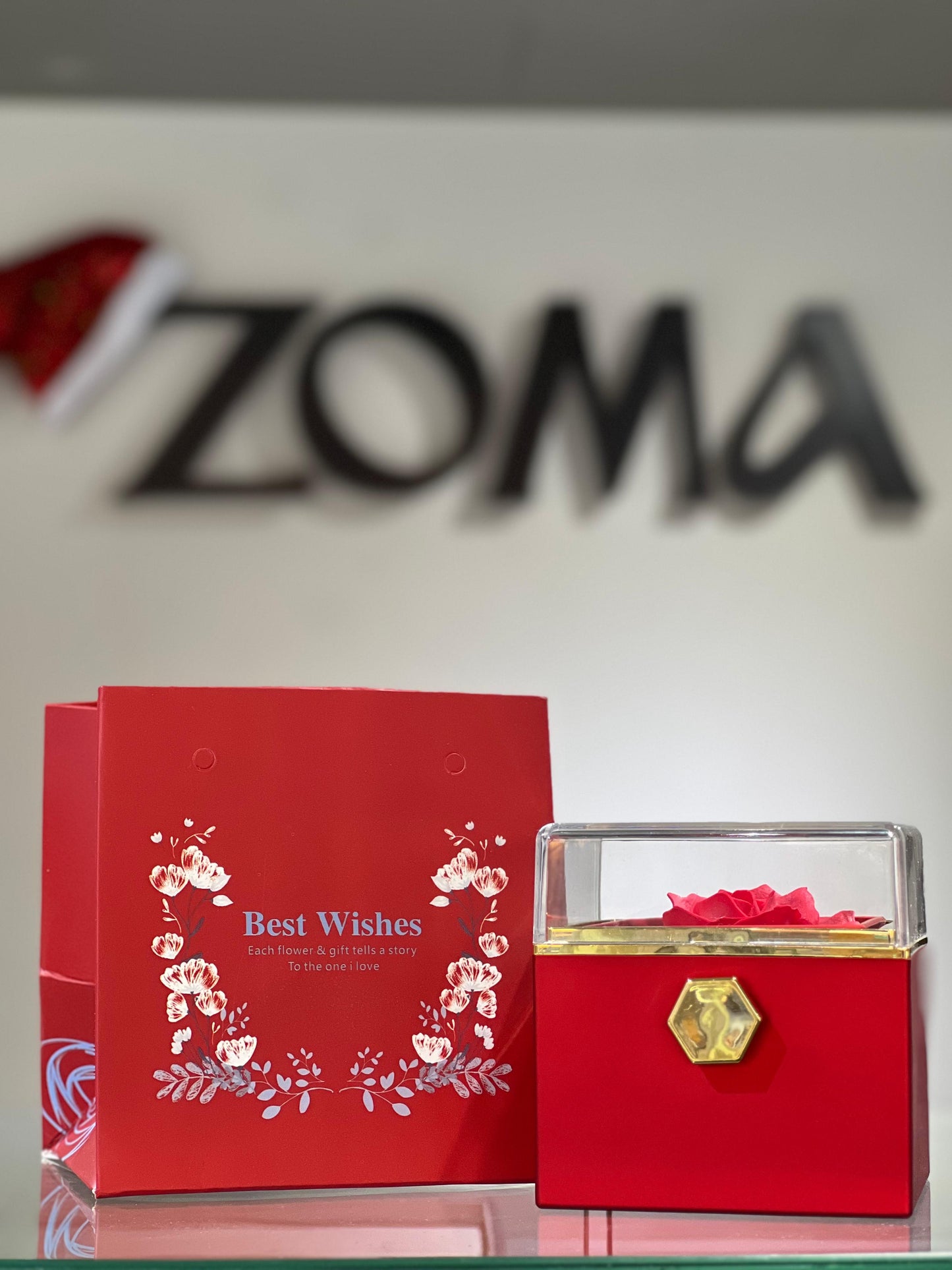 Red Rotating (Natural Flower) Box❤️‍🔥