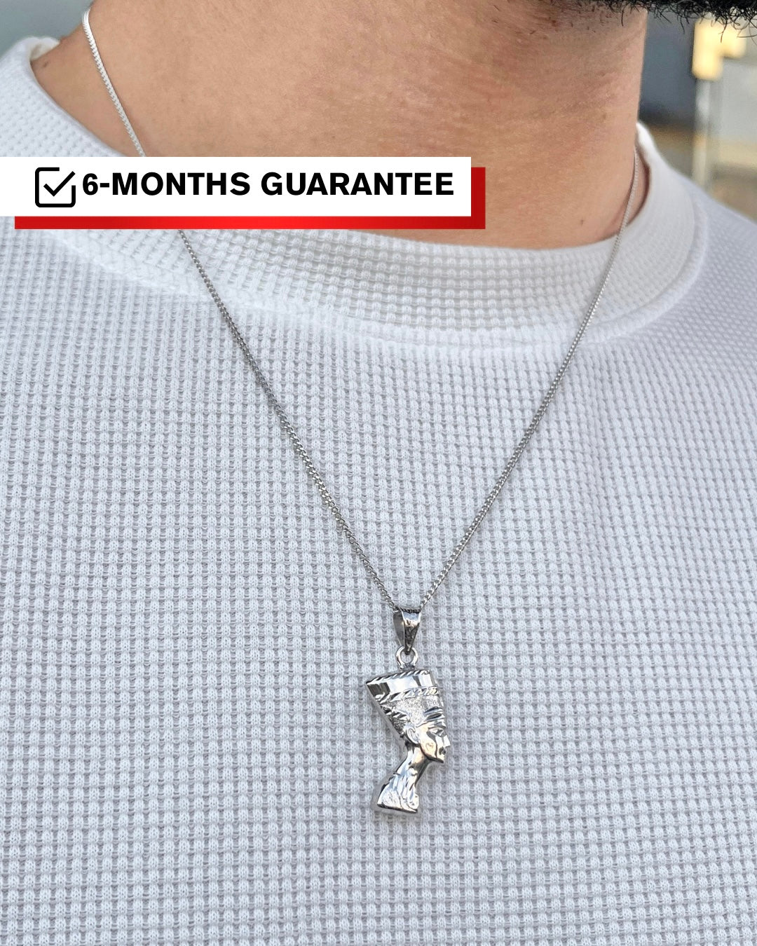 Premium- Nefertiti Necklace in Sterling Silver 925s- Protective coated plating