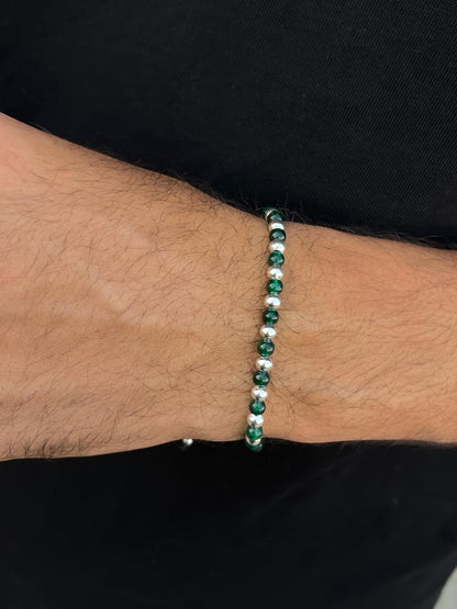 4mm Agate stone Handmade Bracelet ✖️Sterling Silver 925s