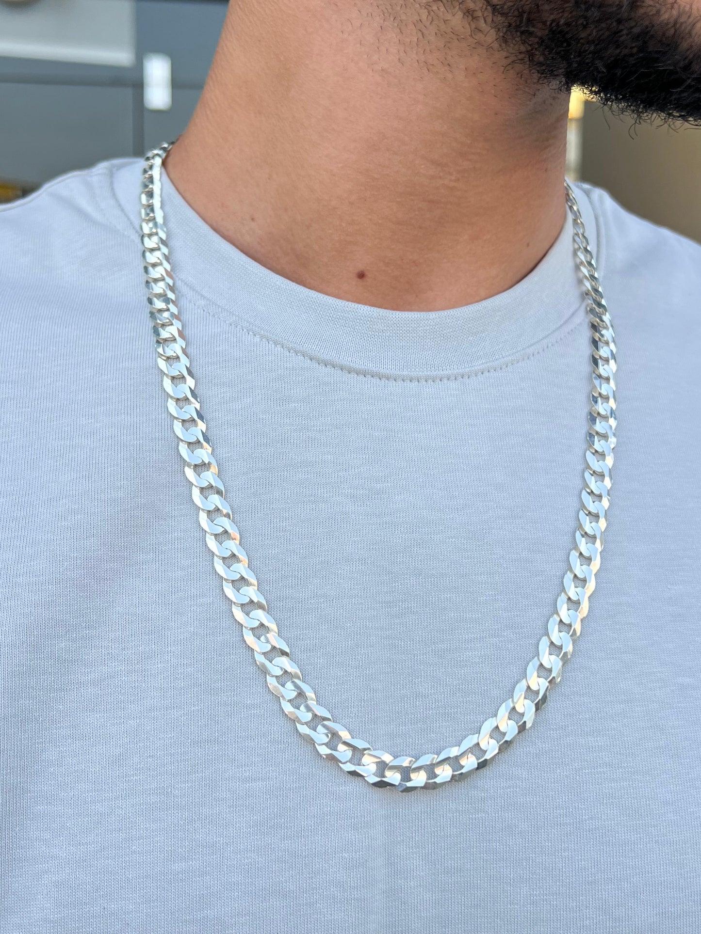 Thick Grommet Necklace For Men Sterling Silver - 925