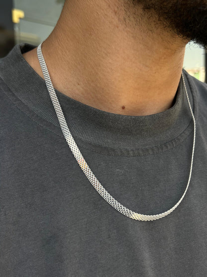 6mm Bismark Necklace For Men Sterling Silver925-(54cm)