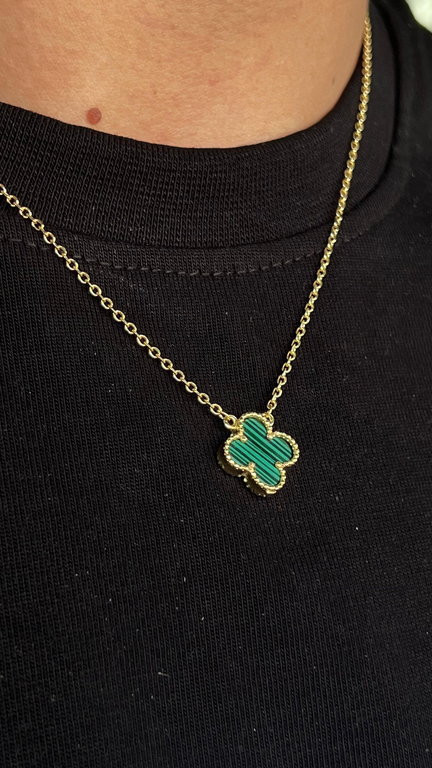 One Malachite vancleef Necklace -Gold plated for Men's Sterling Silver 925s