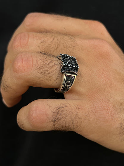 Guard Zirconia Ring -for Men's Sterling Silver 925s