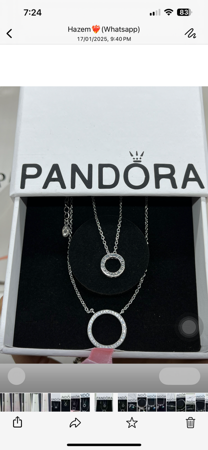 Double layered Circle Sparkle Necklace