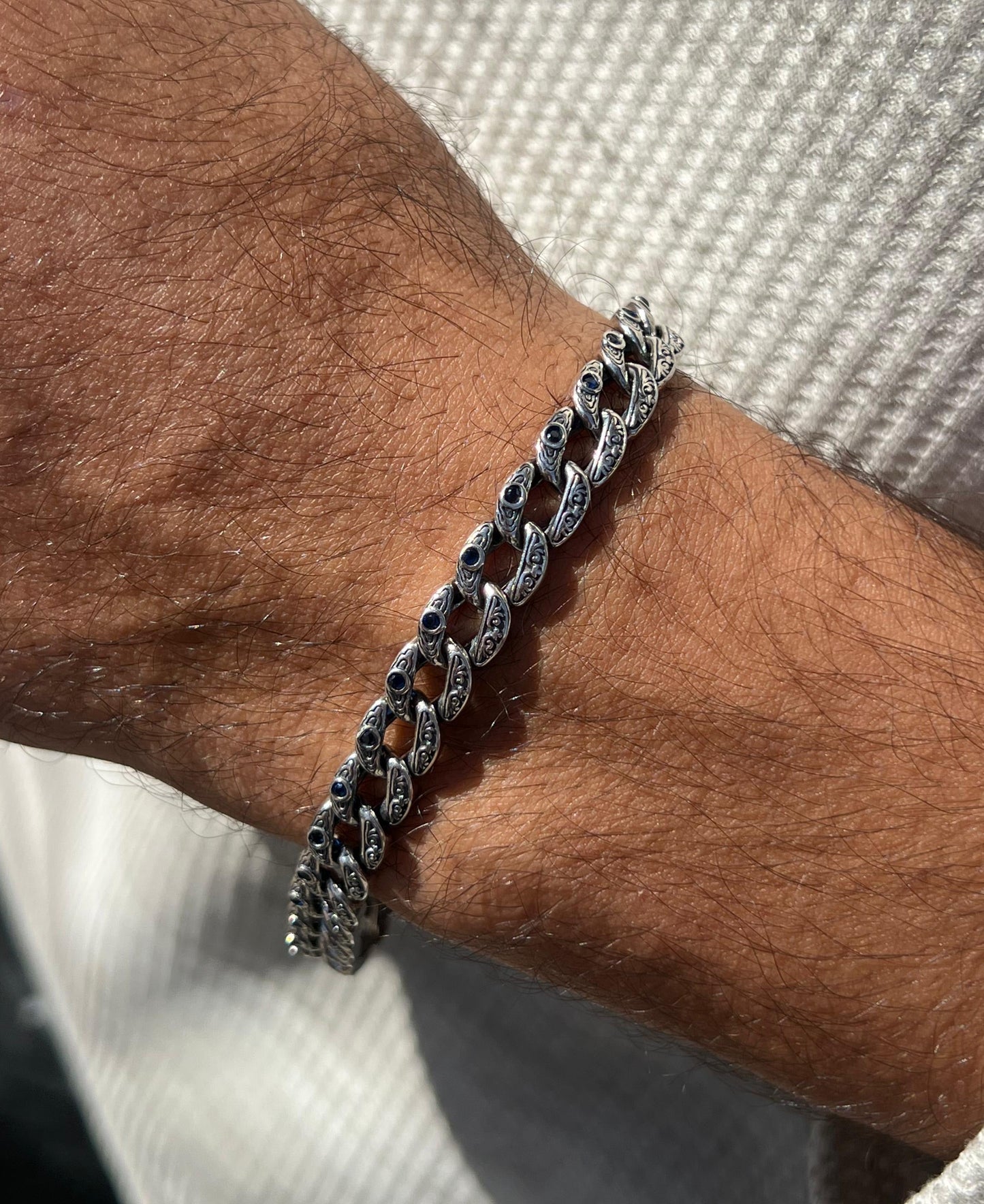 Eye of Power Bracelet for Men's Sterling Silver 925s(22,5cm-8mm)