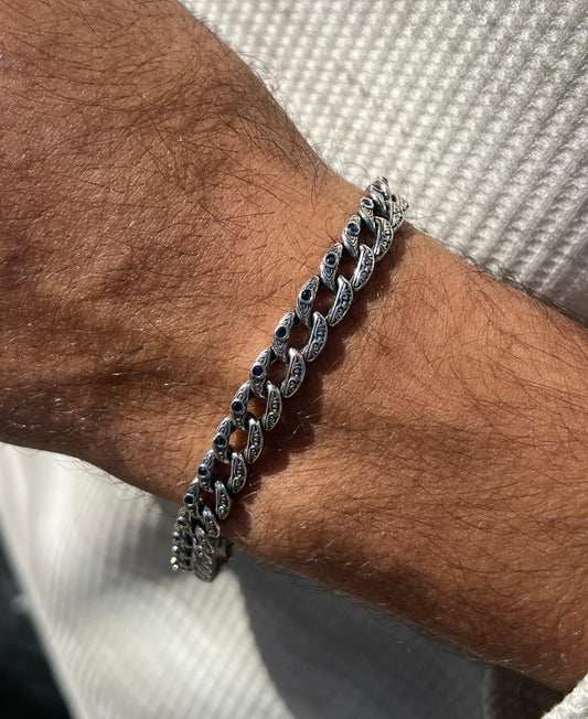 Eye of Power Bracelet for Men's Sterling Silver 925s(22,5cm-8mm)