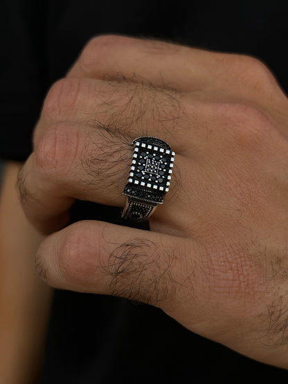 Guard Zirconia Ring -for Men's Sterling Silver 925s