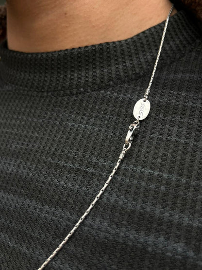 Decent Rune Necklace-Pure Sterling Silver 925s-(64cm-2mm)