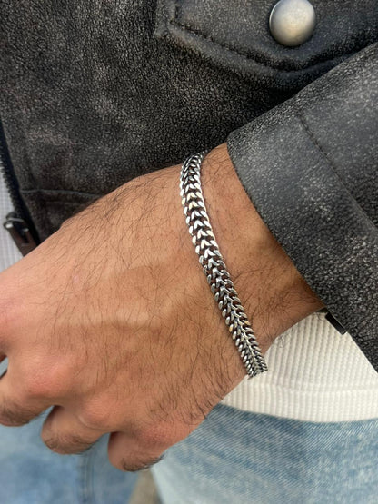 DRAGON BONE-S925 Sterling Silver Bracelet (22cm-8mm)