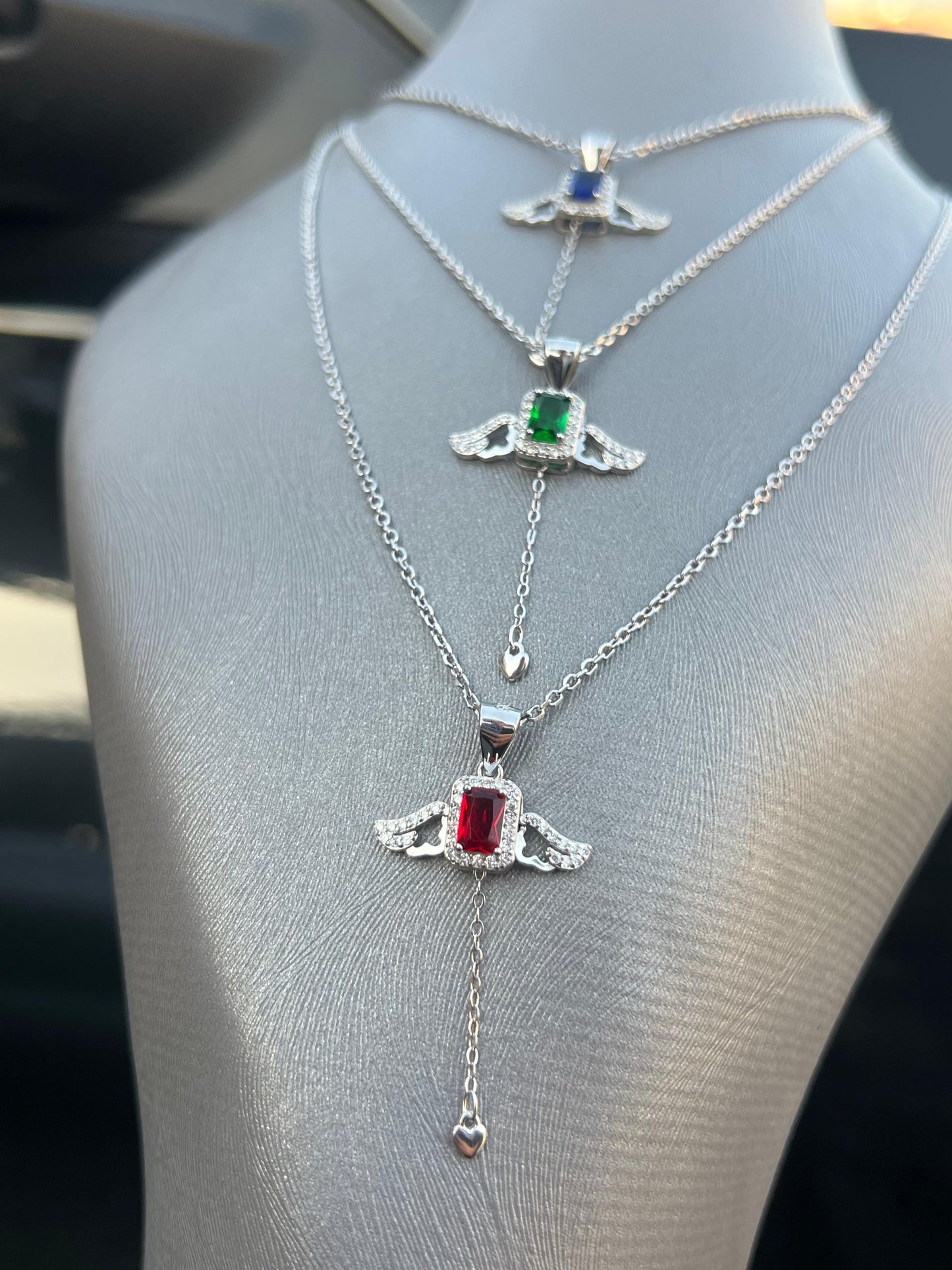 Winged Necklace -sterling Silver-925s