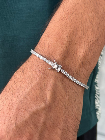 Clear Thick Box Tennis for Men's Sterling Silver 925s