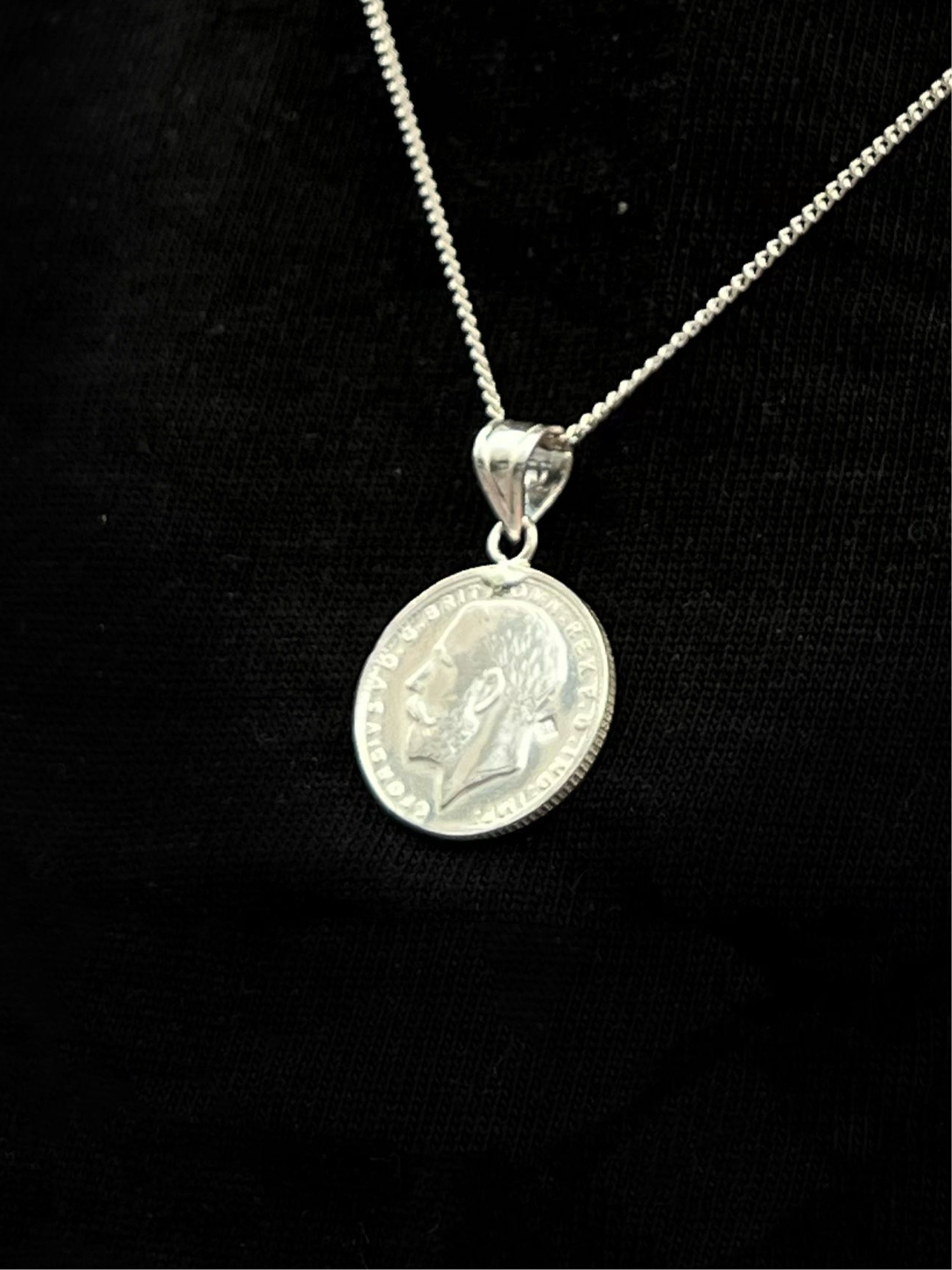 Coin Necklace for Men's Sterling Silver 925s