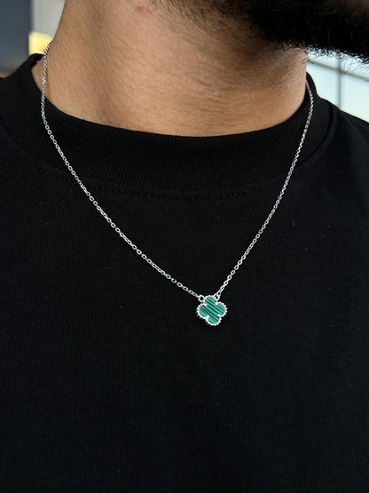 One Malachite vancleef Necklace for Men's Sterling Silver 925s