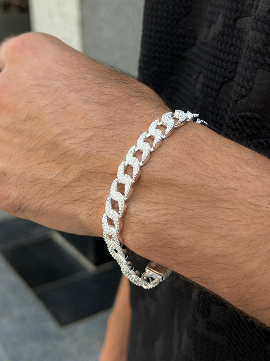 All Iced Gangster Chain Bracelet S925 Sterling Silver for men