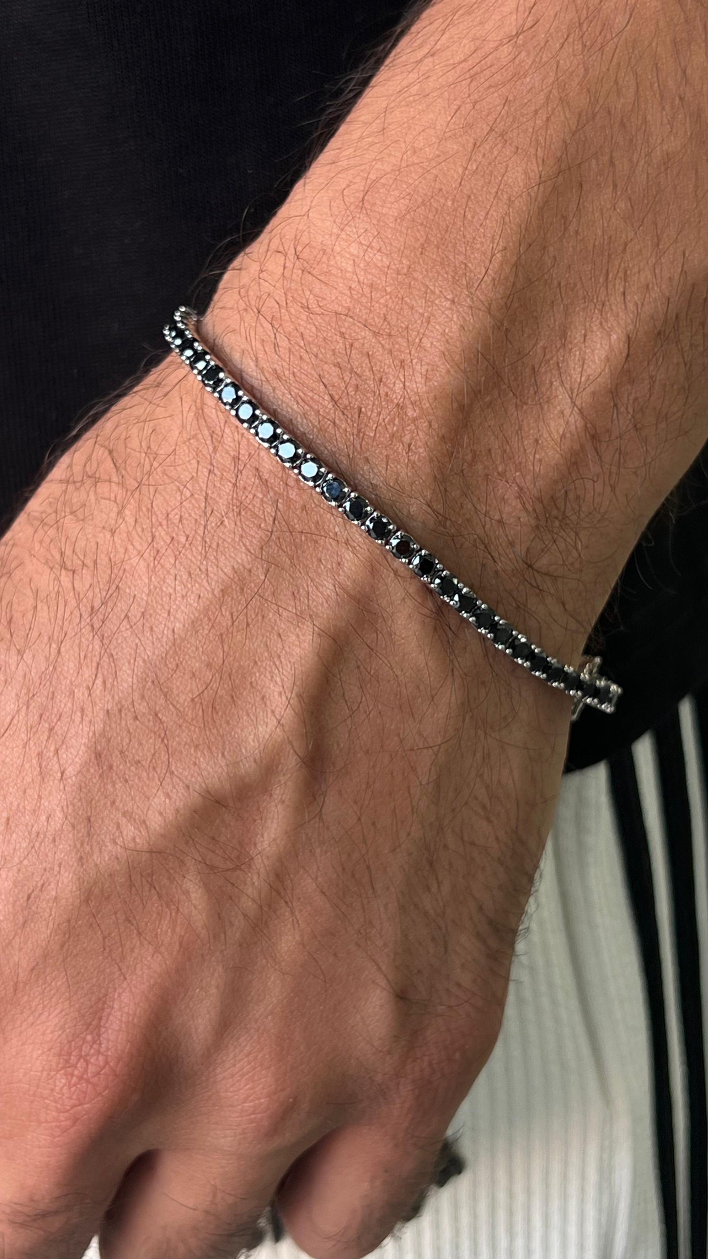 Thick Tennis Bracelet – Box Lock -  Sterling Silver 925s