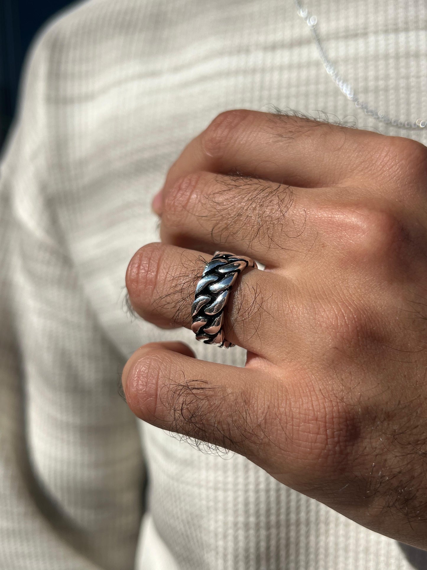 9mm-Thick Grommet band Ring -for Men's Sterling Silver 925s-