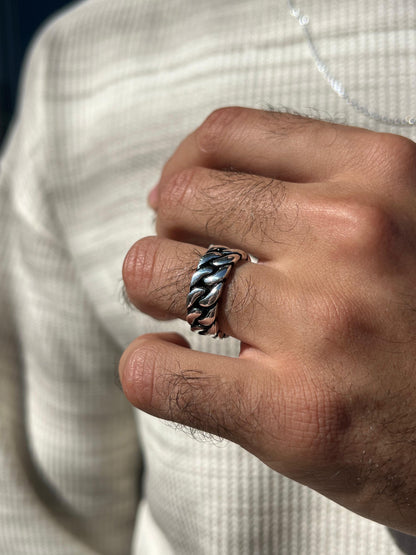 9mm-Thick Grommet band Ring -for Men's Sterling Silver 925s-