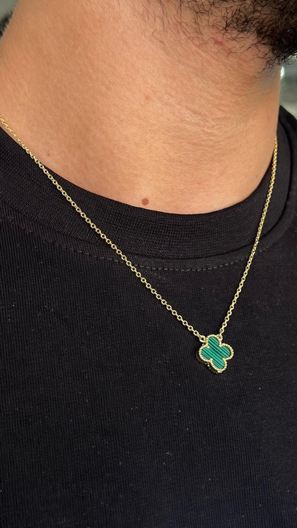 One Malachite vancleef Necklace -Gold plated for Men's Sterling Silver 925s