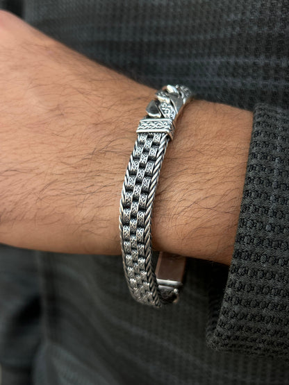 Rare TwoFuse Bracelet Sterling Silver 925s-(22cm-12mm)