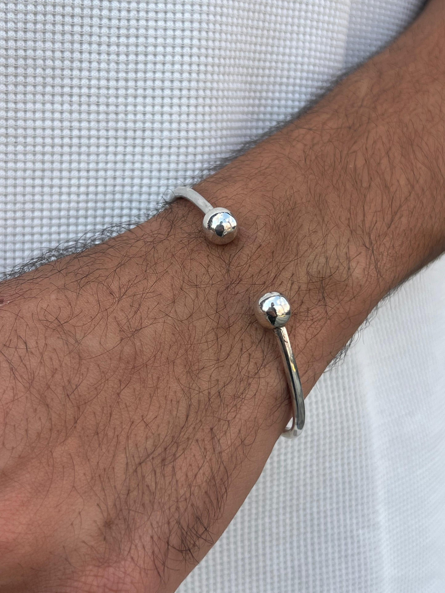 Sleek Decent Bangle bracelet -S925 Sterling Silver for men -