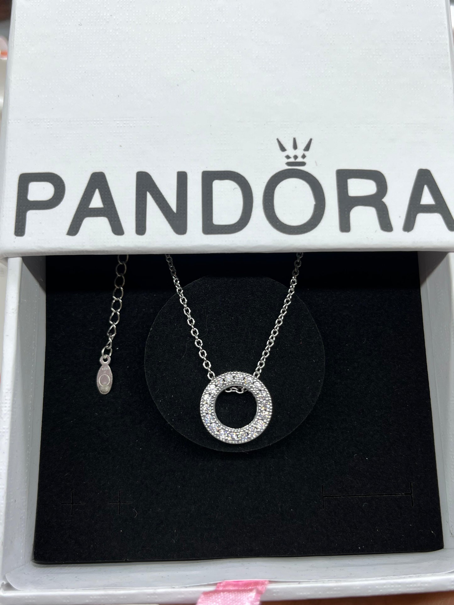 Logo Pavé Circle Collier Necklace