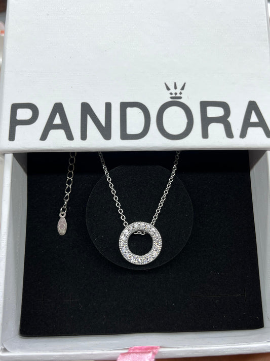 Logo Pavé Circle Collier Necklace