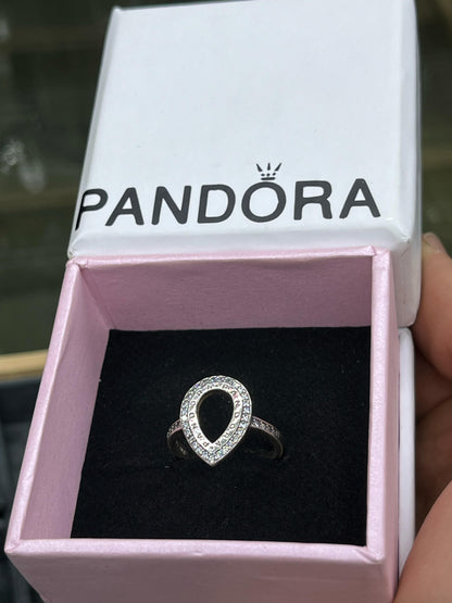 Sparkling Teardrop & Signature Halo Ring